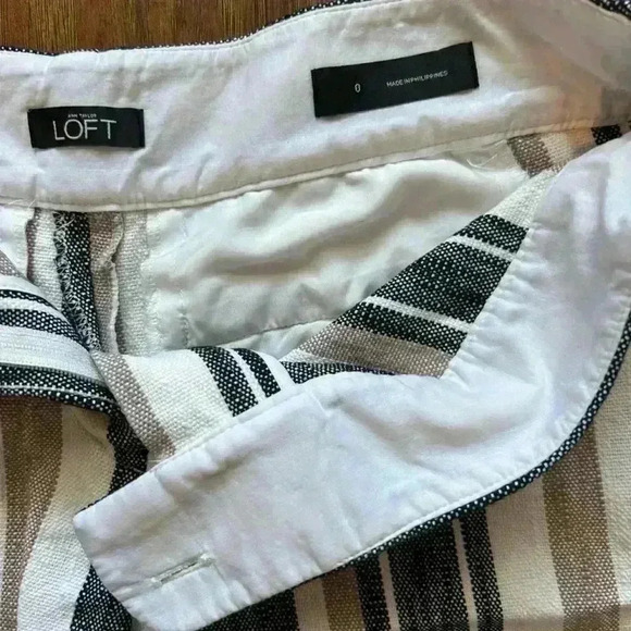 Ann Taylor Loft 100% Cotton Women’s Size 0 Shorts With Stripes and Zipper - Picture 4 of 7